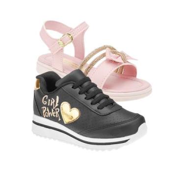 Imagem de Tenis Sapato Infantil Menina - KIT 2 PARES Tam 24 ao 34 - sapatinhos.c