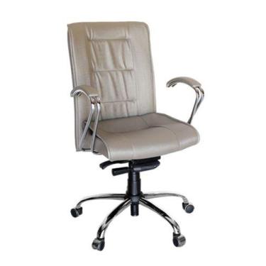 Imagem de Cadeira Presidente Base Cromada Linha Vicenza Bege - Design Office Móv