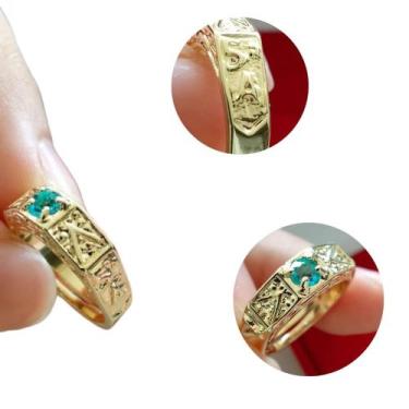 Imagem de Anel Formatura infantil 5 Ano Pedra Azul  Banho Ouro - Joias Dani Sam