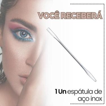 Imagem de Kit Placa E Espátula Aço Inox Plástica Para Maquiagem - Escolha Seu Ki