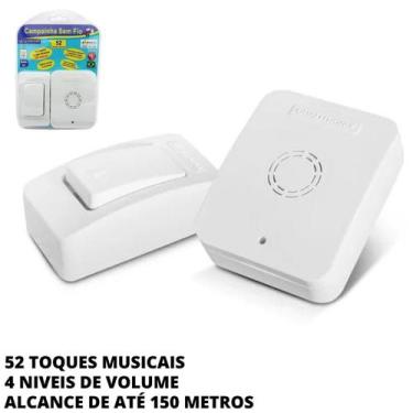 Imagem de Campainha Sem Fio QC1 Alcance 150Mt Qualitronix