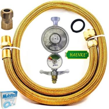 Imagem de Mangueira Cobre 80cm+regulador+adaptador Instalação Gás Glp - HAENKE