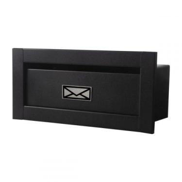 Imagem de Caixa Correio techinox carta Luxo linear preta fosca 14 cm profundidad