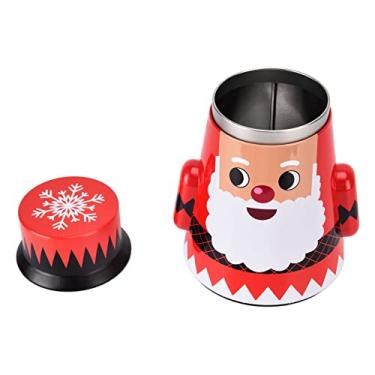 Imagem de Armazenamento de Ferro para Doces de Natal Lata de Armazenamento de Ferro para Doces de Natal Lata de Caixa de Ferro para Doces de Natal, Roly Poly Design Cantos Arredondados
