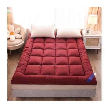 Imagem de Quilted Fitted Mattress Pad,Thickened Futon Mattress,Cotton Extra Thick Mattress Topper,Soft and Breathable Top,Fold able Suitable,for Home Student Dormitories Mattress Pads(Red,120*200cm/47.2*78.7in)