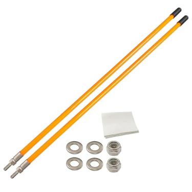 Imagem de FUYEAR Kit de guia de marcadores de lâmina de arado de neve laranja de 61 cm de aço inoxidável vertical de montagem de pino nunca quebra, nunca enferruja, alta visibilidade, adequado para arados Boss Western e mais