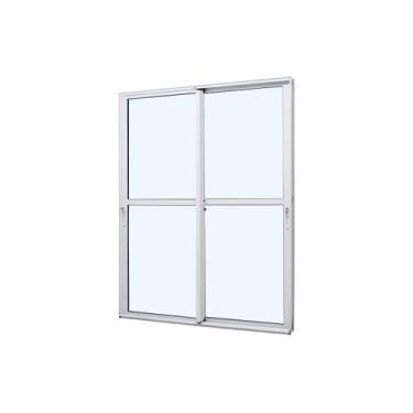 Imagem de Porta de Correr em Alumínio Branco Caribe Max 215x200x11,8cm 2 Folhas 