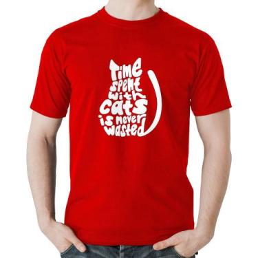 Imagem de Camiseta Algodão Time spend with cats is never wasted - Foca na Moda, 