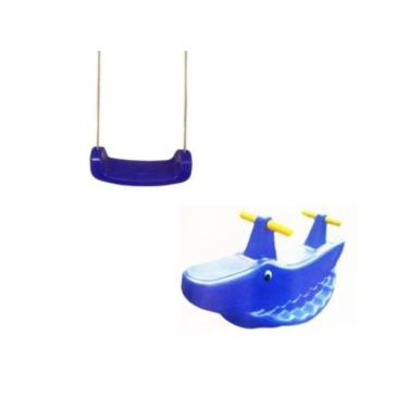 Imagem de Gangorra Infantil Jacaré Colorida – Conforto e Diversão para Duas Crianças