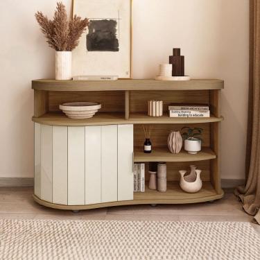 Imagem de Balcão Buffet Magnum 1 Porta Flex Carvalho/Off White/Menta - Artely