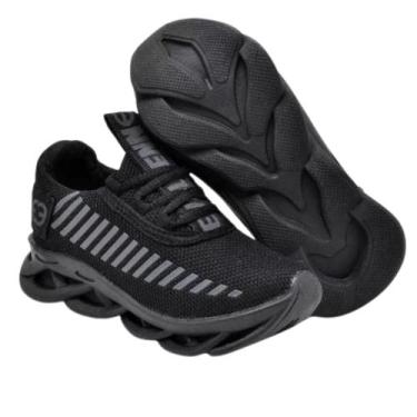 Imagem de Tênis Infantil Sola Trançada Menino Uso Diário Leve e Confortável, Bla