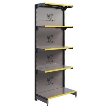 Imagem de Gôndola Centro De Supermercado 1 Ponta 1,70m Expositor Amapá, Preto Pe