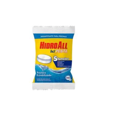 Imagem de Hcl Pastilha de Cloro Para Piscinas Penta 5 Em 1  200g Hidroall