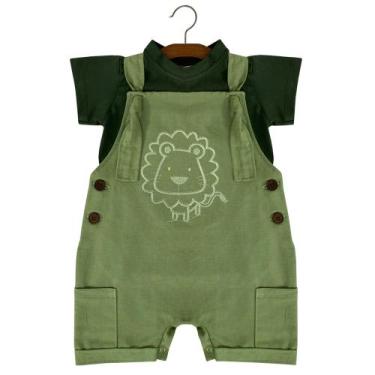 Imagem de Produto Conjunto Macacão Jardineira Infantil bordada BICHINHOS Menino 