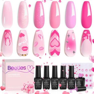 Imagem de Verniz em Gel Beetles Pink - 6 Cores de 7,5ml - Cura UV/LED