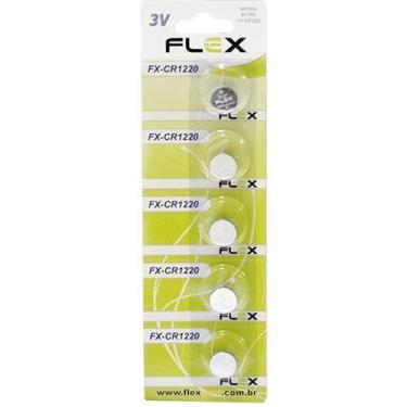 Imagem de Bateria Botão Cr 1220 Flex de Lítio 3 volts no Blister com 5 Unidades 