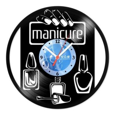 Imagem de Relógio De Parede Disco Vinil Profissões - Manicure - VPR-045 - Modern