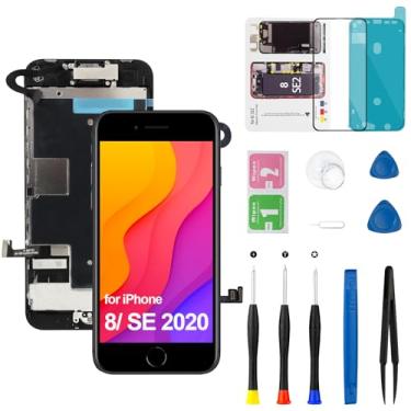 Imagem de Kit de substituição para iPhone 8/SE 2020 2ª tela com botão Home Fone de ouvido sensor de alto-falante câmera frontal, moldura sensível ao toque, tela LCD digitalizador para modelo A1863 A1905 A1906