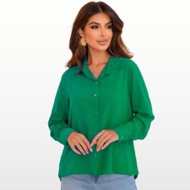 Imagem de Camisas Femininas Social Blusa Manga Longa Moda Feminina Lançamento-Feminino