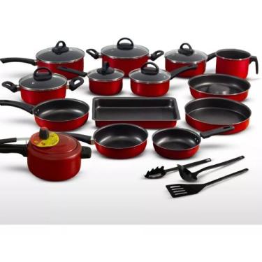 Imagem de Conjunto Panelas 17 antiaderente com panela de pressão - Marpal, Verme