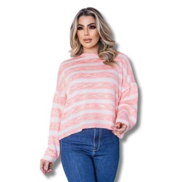 Imagem de Blusa de Tricot Feminina Listras Tie Dye TR1088 - Ralm, Laranja, P