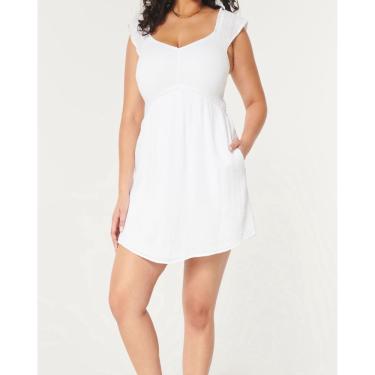 Imagem de Vestido Curto Branco Hollister Skort Em Algodão Forro Short Busto Em Lastex