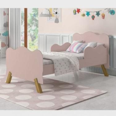 Imagem de Mini Cama Infantil com Proteção Lateral Cambel Móveis Rosa
