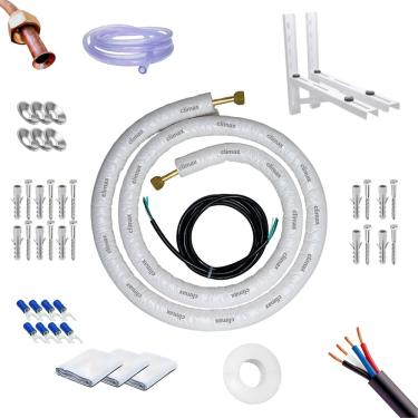 Imagem de Kit Instalação Ar Condicionado 1/4 x 5/8 7 Metros Com Suporte 600