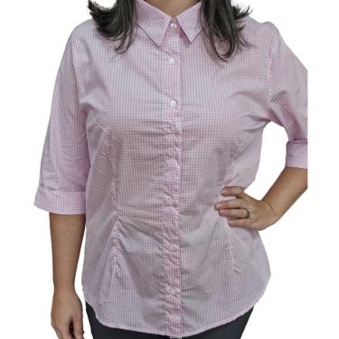Imagem de Camisa Xadrez 782 Feminina Manga 3/4 Algodão 100%-Feminino