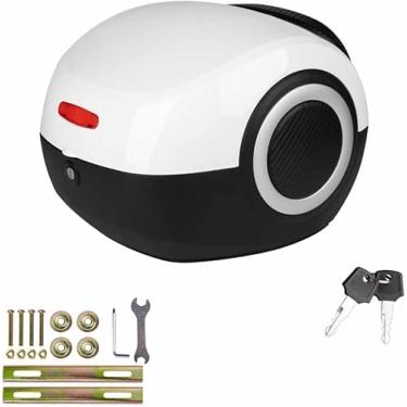 Imagem de Top Case Motocicleta, 20l Top Case Para Scooter, Caixa De Bicicleta Para Bagageiro, Estojo De Motocicleta Com Trava De Segurança, Resistente Durável, White