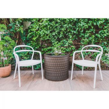 Imagem de Cadeira Tramontina Sissi Branca com Braços em Polipropileno