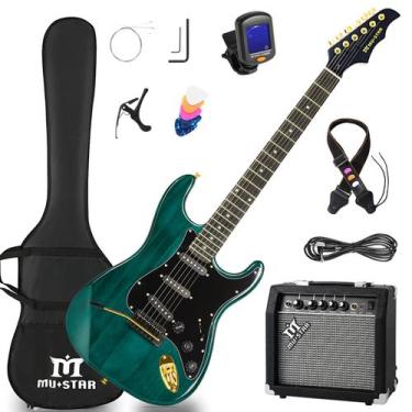 Imagem de Kit de guitarra elétrica MUSTAR MEG-100 39" com amplificador de 25W ve