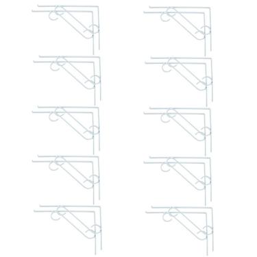 Imagem de Kit 20 Cantoneira Branca Suporte Em S P/ Vidro 20X30Cm