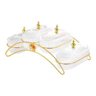 Imagem de Ｂｅｓｇａ Prato de salada de frutas secas, bandeja para armazenamento de alimentos com tampa, fruteira, prato decorativo para casa, nozes, pratos para, Claro