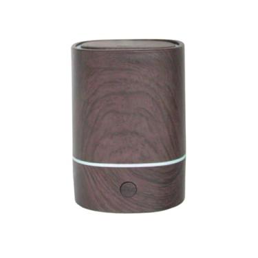 Imagem de Difusor Umidificador de Ar 360°, 150ml, LED Multicolorido, Design em Madeira, Mogno