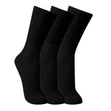 Imagem de Kit 3 Pares Meia Trifil 6313 Cano Longo Algodão Atoalhada, Preto, 39/4