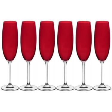Imagem de BOHEMIA -Taça para Chámpanhe de cristal Gastro vermelha 220 ml 6 peças