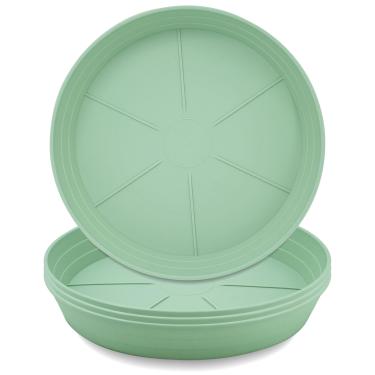 Imagem de LWALRS Pires de plantas 15,8 cm, pacote com 4, 16, 8, 10, 12, 14, 16, 18, 20, 25, bandejas de plástico para vasos, bandeja extraprofunda de água para plantas, tigela de banho de pássaros, pires de