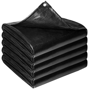 Imagem de Forro reforçado de PE para lagos 7,8 x 8,8 m, forro pré-formado resistente ao sol de 28 mil, borda com bainha com revestimento de botões para grandes lagos ao ar livre, lagoa de peixes/KOI/patos, cachoeira de jardim, paisagem aquática, preto