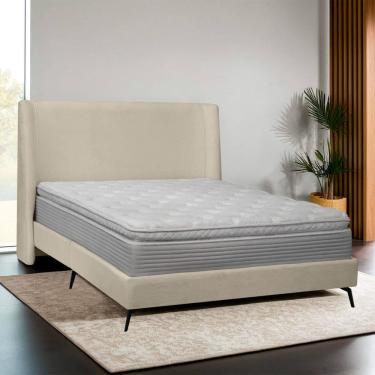 Imagem de Kit Cabeceira e Base Cama Box Orgânica Montreal 199x219cm King Size Bouclê - SOFA STORE