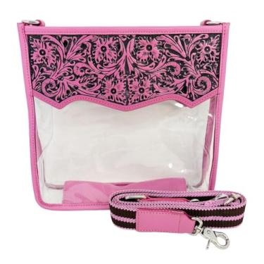 Imagem de Myra Bag Bolsa transversal transparente para mulheres - Bolsa de ombro para shows, esportes, viagens, rosa, Ocidental