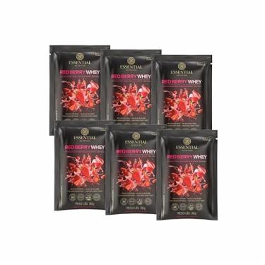 Imagem de Kit 6X: Red Berry Whey Sachê Essential Nutrition 30g