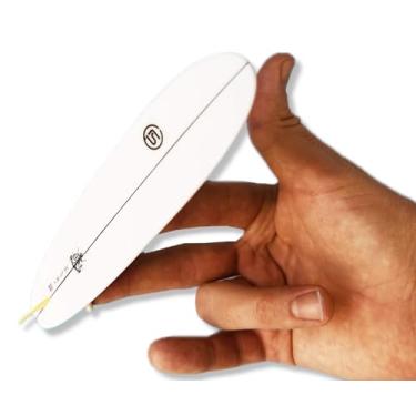 Imagem de CRAFTED INGENUITY Finger Sliders 16,5 cm Longboard Finger Board Branco com Barbatana Única Prancha de Surf para Dedo Surfe Presente para Surfistas e Decoração de Praia Entusiastas de Surfe Divertido