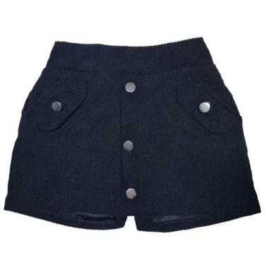 Imagem de Short Saia 2L Kids Veludo Meninas Infantil, Preto, 6