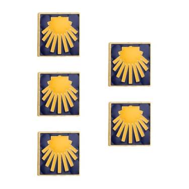 Imagem de Cottvott Broche de lapela de concha de peregrino Camino de Santiago esmaltado - Broche de cruz de St James, emblema de marcador de estrada de concha de vieira, samll, Metal, Sem Pedra Preciosa