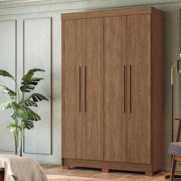 Imagem de Guarda-Roupa Solteiro Santos Andirá Sarandi com 4 Portas, 2 Gavetas e 4 Prateleiras - 130cm de largura