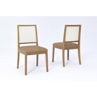 Imagem de Cadeira Sala de Jantar Marcela Kit 2 Un Carvalho/Couríssimo Kaki - Cimol
