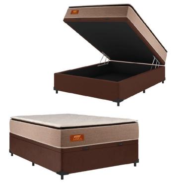 Imagem de Cama Box Baú Casal Gazin Colchão Com Molas Ensacadas