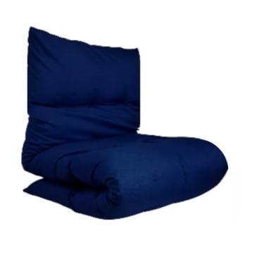 Imagem de Almofada Futon Espreguiçadeira Colchonete Solteiro 60X170cm(Azul-marinho)