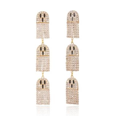 Imagem de Firopia Brincos femininos pendentes de Halloween | Brincos engraçados de fantasma, caveira, abóbora, bruxa, esqueleto, veneno, para mulheres, | Brincos de festa à fantasia, joias festivas, presentes,